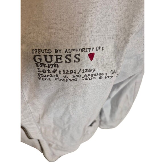 Guess Mens Coated Canvas Moto Jacket Ash Gray Sz M/L - Picture 2 of 11